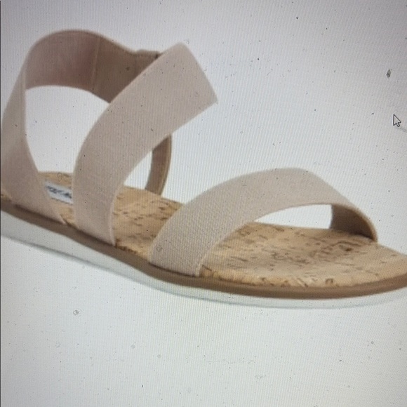 NWT Steve Madden Daim Women's Fabric Cork Footbed Sandals Size:  9 - Picture 3 of 7